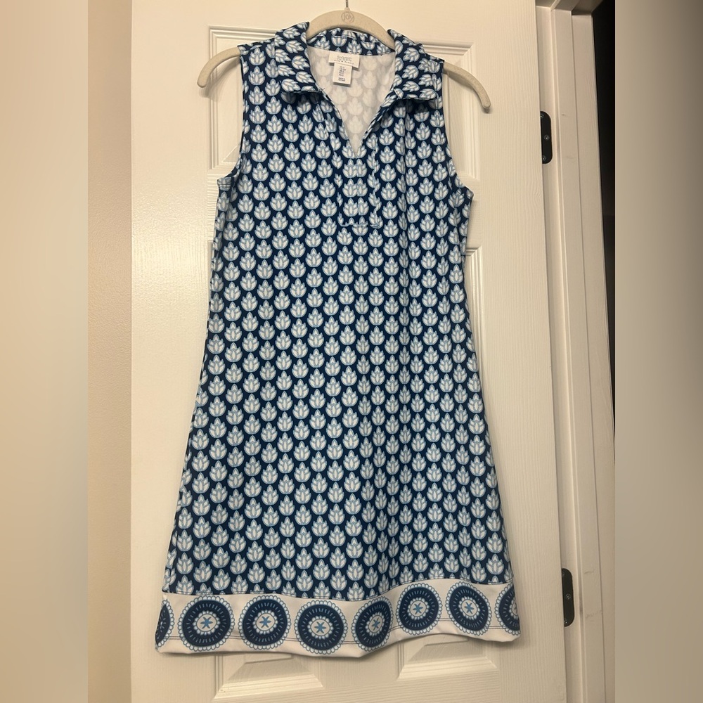Sigrid Olsen Blue and White Golf and Tennis Dress